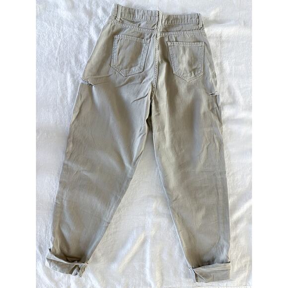 Nasty Gal Slash Thigh Wide Taper Jean Stone - Picture 2 of 10